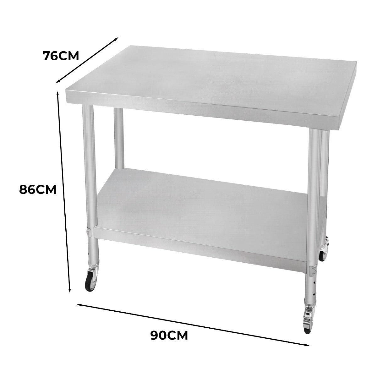 Table de Travail en Inox 76cm x 90cm x 86cm - KuKoo