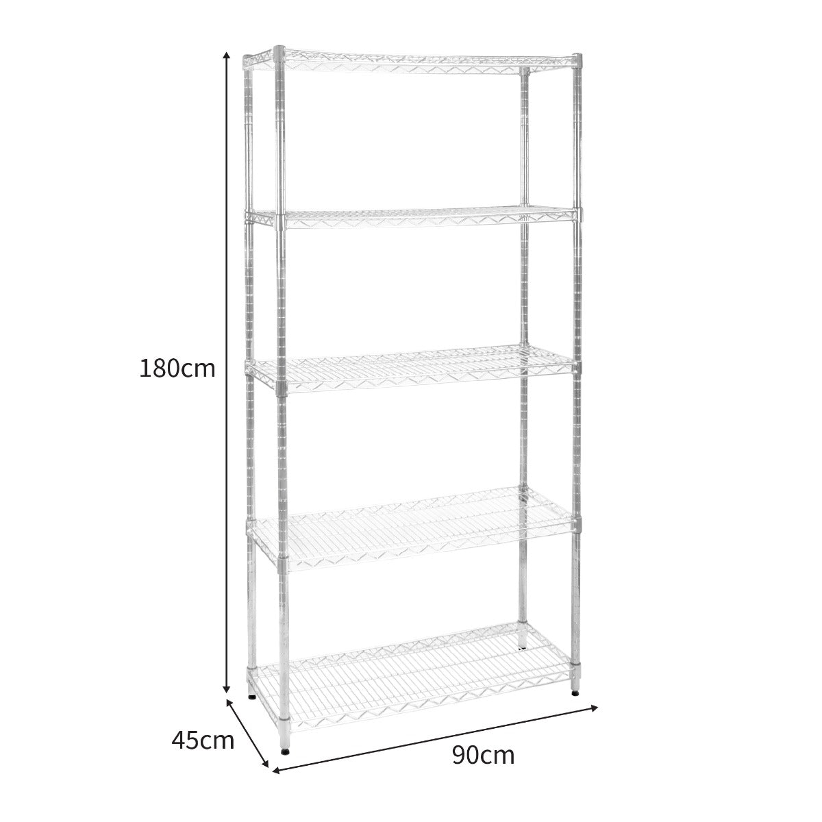 Etagère en Fil d'Acier 45cm x 90cm x 180cm - Kukoo