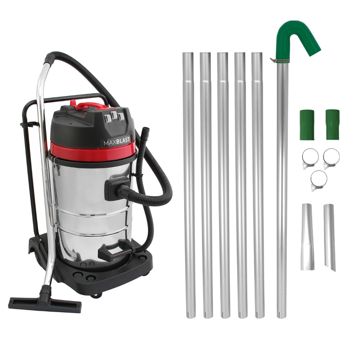 Perche d'Aspiration pour Gouttière 7.2m & Aspirateur Industriel 80L