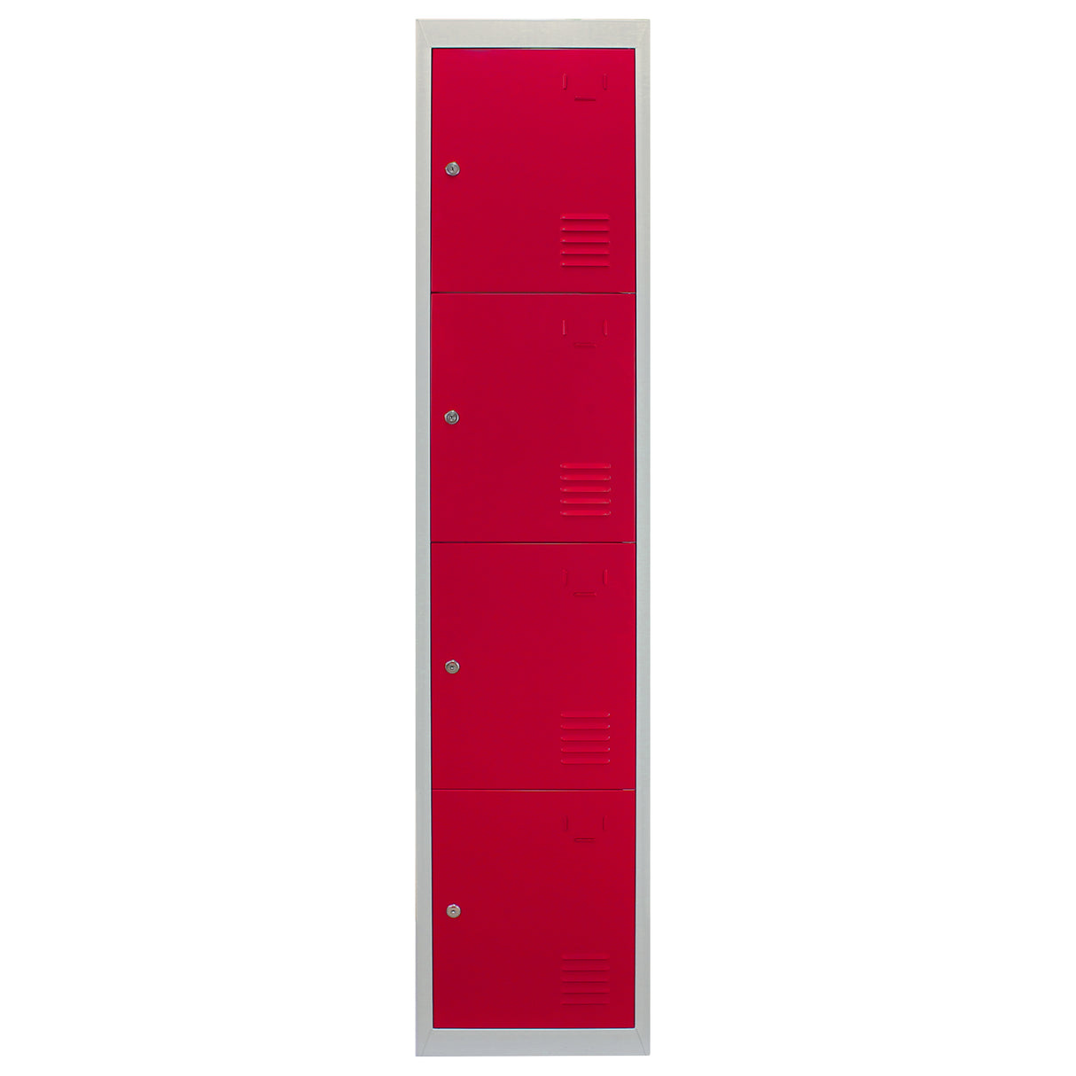 Casiers Rangement Acier - Quatres Portes, Rouge