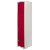 Casiers Rangement Acier - Quatres Portes, Rouge