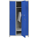 Casiers Rangement Acier - Trois Portes, Bleu