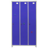 Casiers Rangement Acier - Trois Portes, Bleu