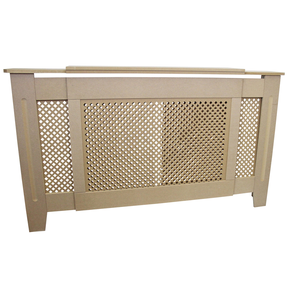 Cache Radiateur Ajustable à Motif Grillagé en MDF Naturel 1400mm - 1920mm