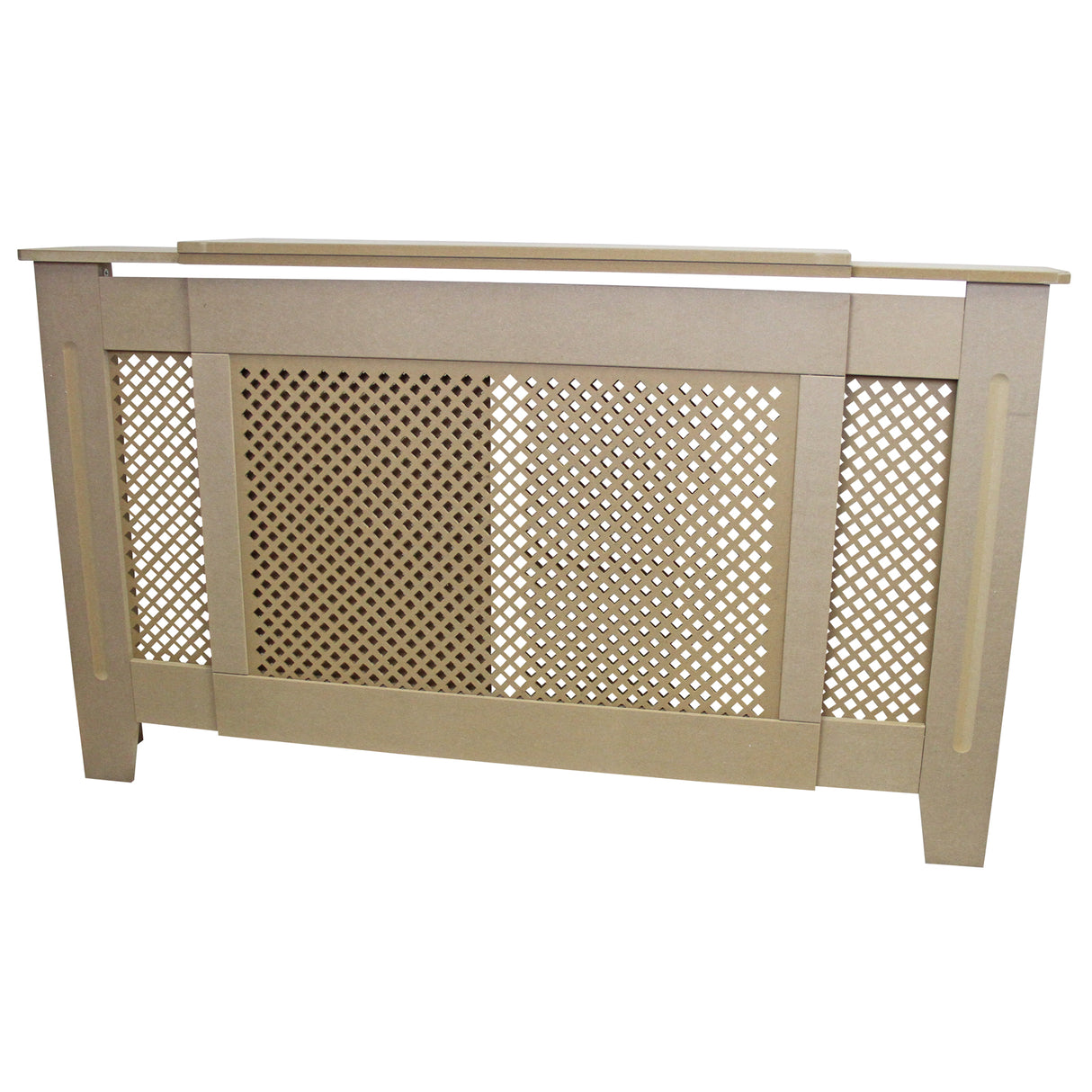 Cache Radiateur Ajustable à Motif Grillagé en MDF Naturel 1400mm - 1920mm