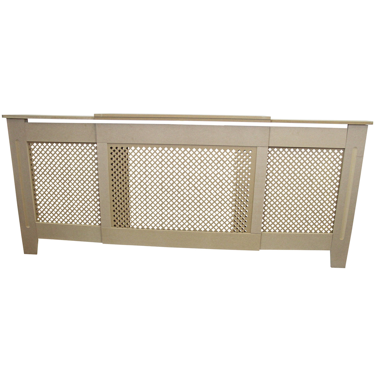 Cache Radiateur Ajustable à Motif Grillagé en MDF Naturel 1400mm - 1920mm