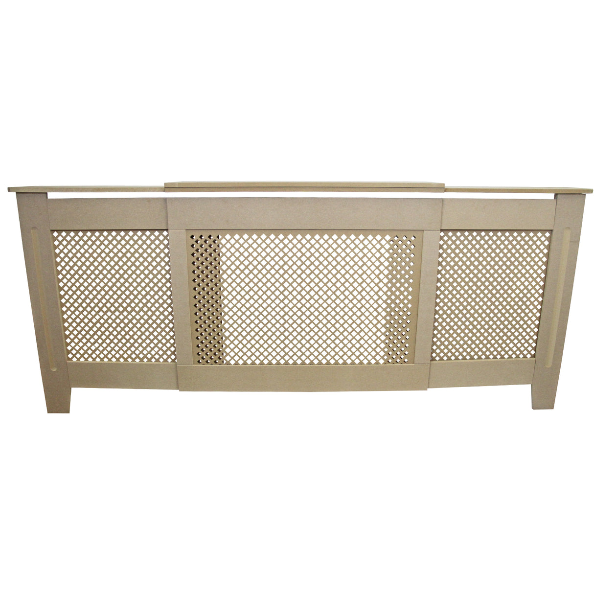 Cache Radiateur Ajustable à Motif Grillagé en MDF Naturel 1400mm - 1920mm