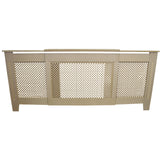 Cache Radiateur Ajustable à Motif Grillagé en MDF Naturel 1400mm - 1920mm