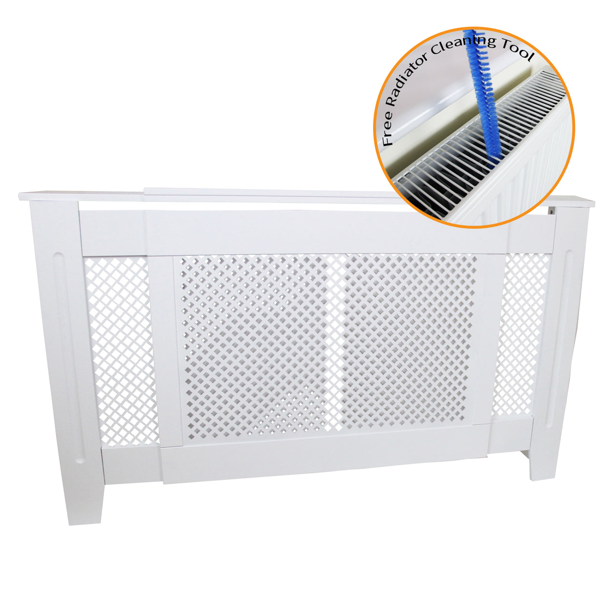 Cache Radiateur Ajustable en MDF Blanc de 140cm à 192cm de large