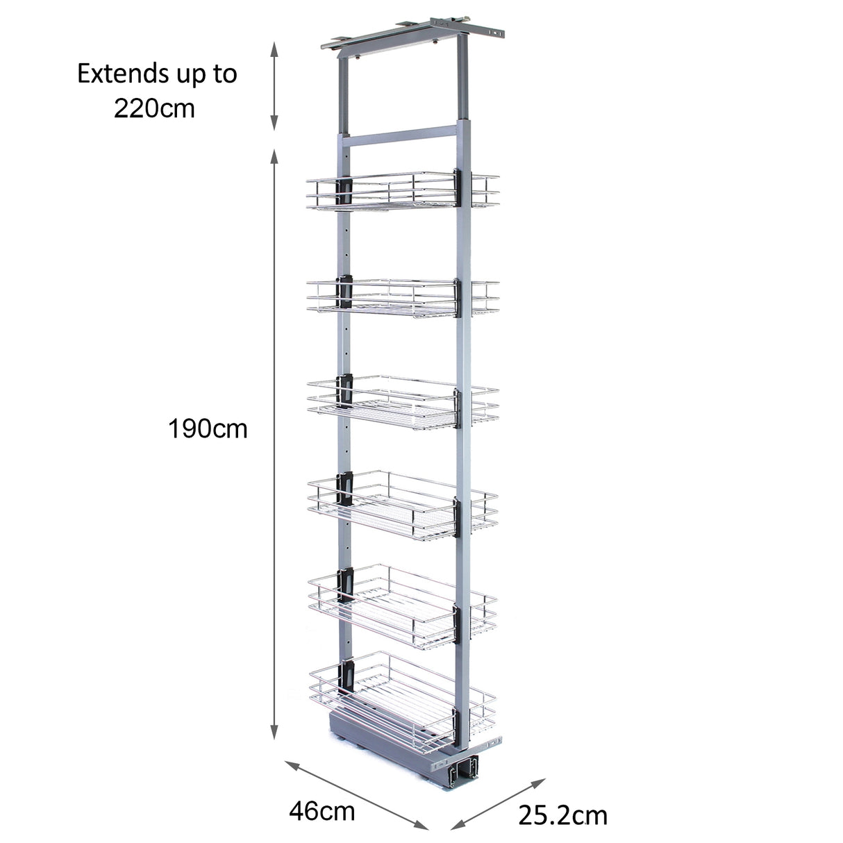 KuKoo Garde-Manger Coulissant de Cuisine – 190-220cm Hauteur