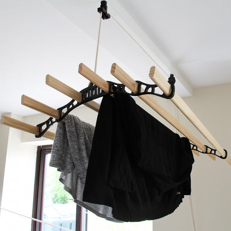 Etendoir à Linge Suspendu  - Noir - 2.4m