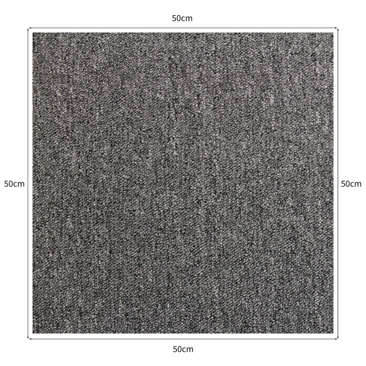 Dalle de Moquette Couleur Anthracite, 20 Dalles de 50cm x 50cm (5m²)