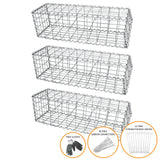 Lot de 3 Paniers de Gabions 100cm x 30cm x 30cm