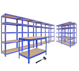 5 Etagères T-Rax 75cm, 2 Etagère T-Rax 90cm & 1 Etabli Q-Rax 120cm