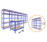 5 Etagères T-Rax 75cm, 2 Etagère T-Rax 90cm & 1 Etabli Q-Rax 120cm