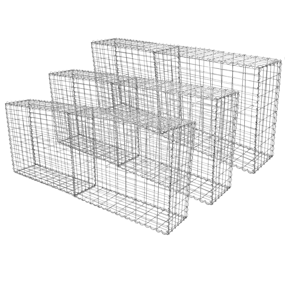 MonsterShop Lot de 6 Paniers de Gabions 100cm x 80cm x 30cm