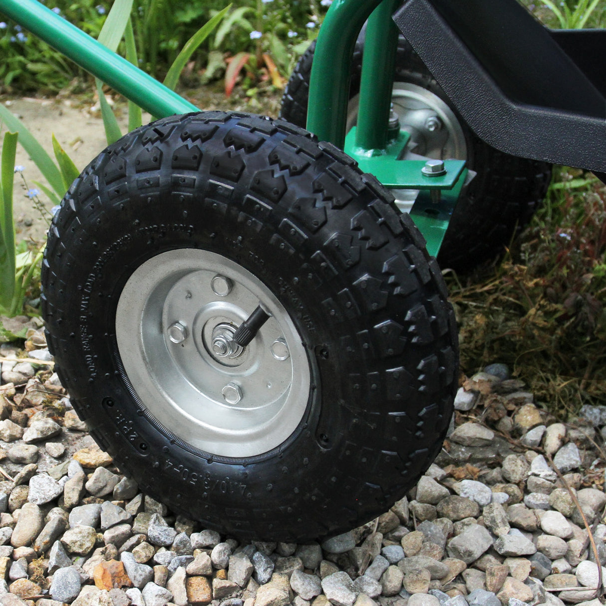 Siège pour Jardin Robuste Vert avec Panier et Bac à Outils