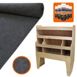 11m² Doublure Intérieure Feutre Gris Antracite & Rangement MDF pour VW Transporter