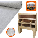 11m² Doublure Intérieure Feutre Gris Argenté & Rangement MDF pour VW Transporter