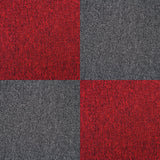 40 Dalles de 50cm x 50cm (10m²), Dalle de Moquette Couleur Charbon Noir & Rouge Écarlate