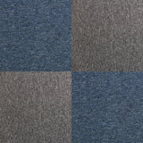 40 Dalles de 50cm x 50cm (10m²) Dalle de Moquette Couleur Bleu Tempête & Anthracite