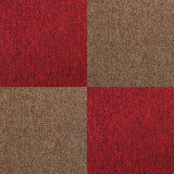 40 Dalles de 50cm x 50cm (10m²) Dalle de Moquette Couleur Sable & Rouge Écarlate