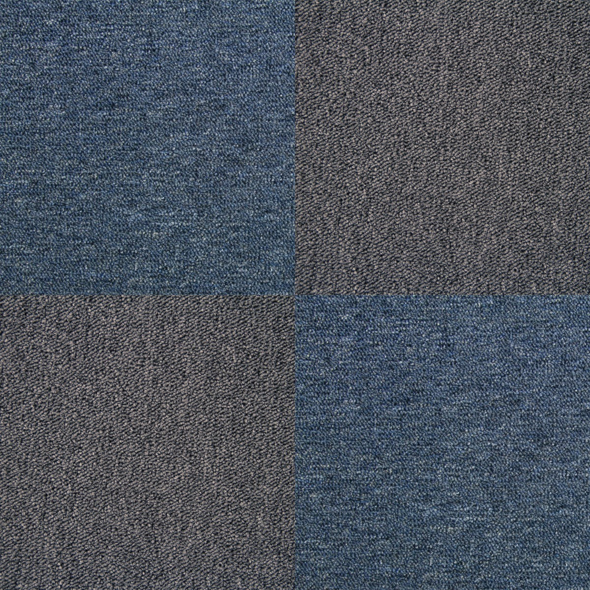 40 Dalles de 50cm x 50cm (10m²) Dalle de Moquette Couleur Noir Charbon & Bleu Tempête