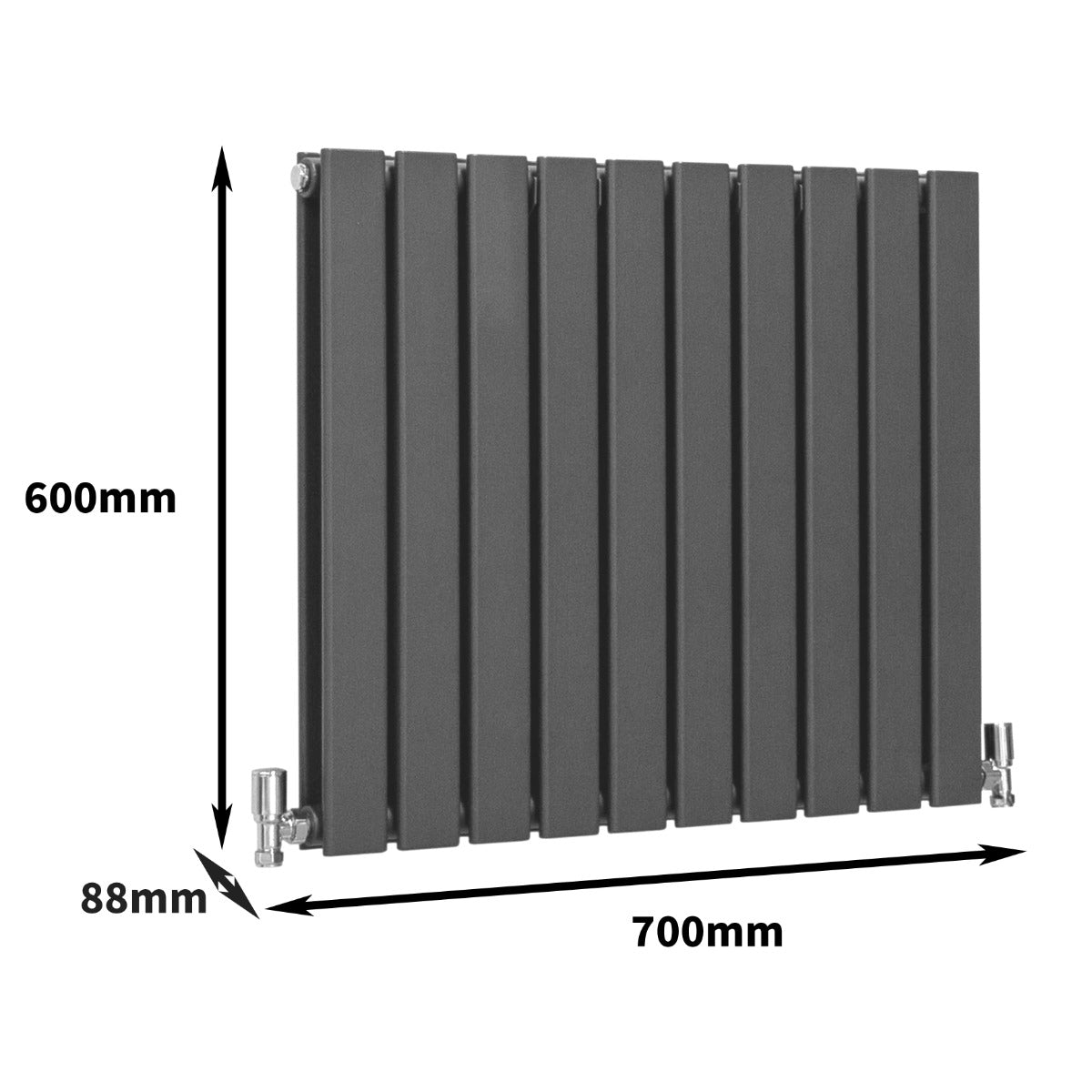 Radiateur Plat Gris Anthracite 60 cm x 70 cm