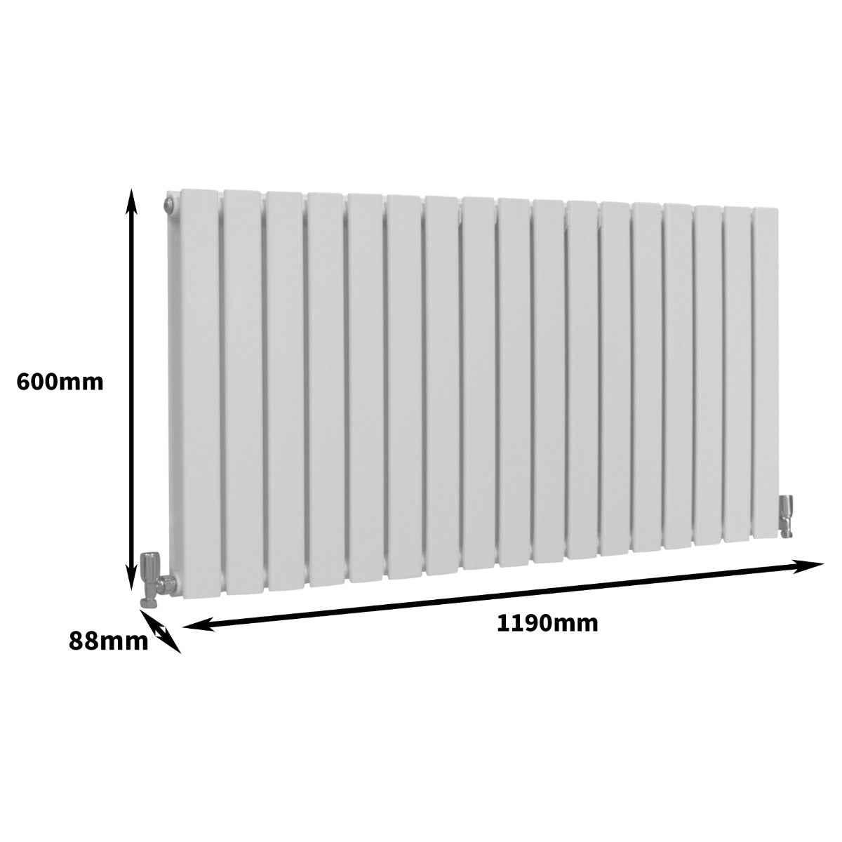 Radiateur Plat Blanc Brillant 60 cm x 119 cm