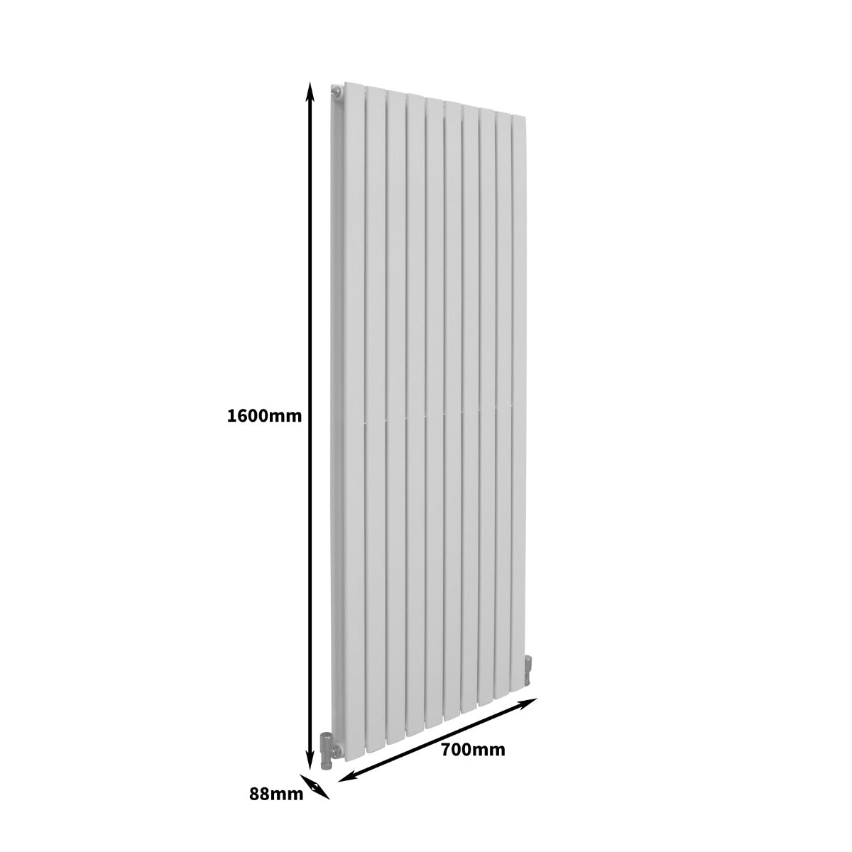 Radiateur Plat Blanc Brillant 160 cm x 70 cm