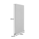 Radiateur Plat Blanc Brillant 160 cm x 70 cm