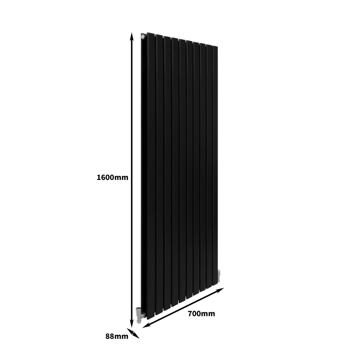 Radiateur Plat Noir Mat 160 cm x 70 cm