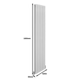 Radiateur Plat Blanc  Brillant 180 cm x 42 cm