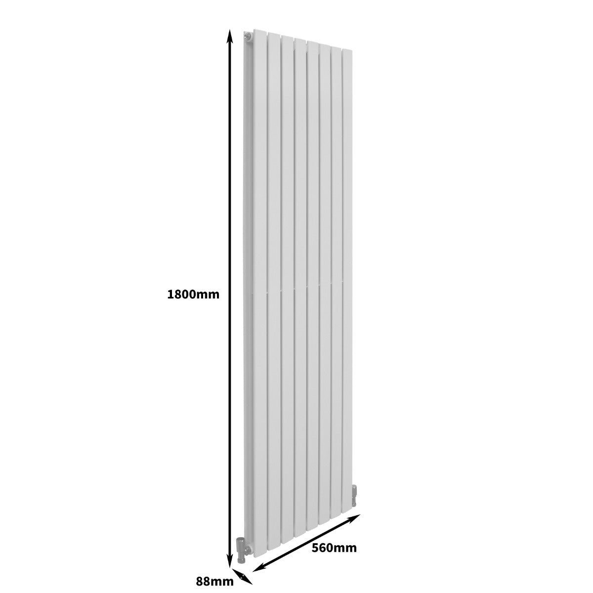 Radiateur Plat Blanc Brillant 180 cm x 56 cm