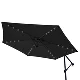 Parasol Gris 3m avec LED's Intégrés avec Base Ronde