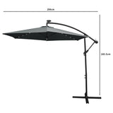 Parasol Gris 3m avec LED's Intégrés