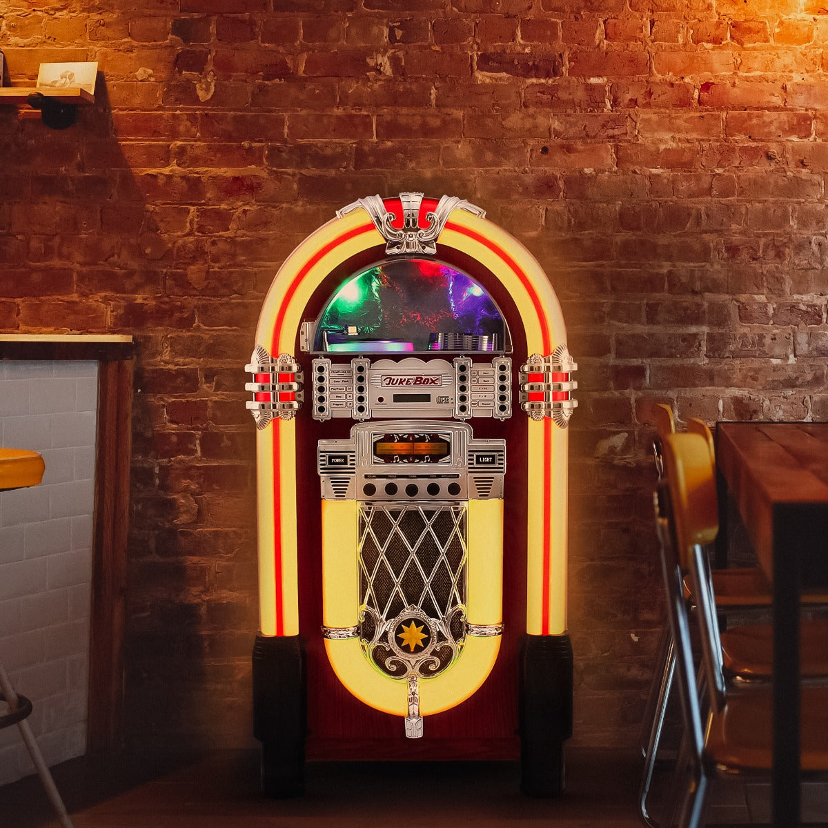 Jukebox Style Rétro Années 50 à système d'éclairages LED