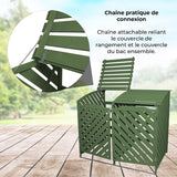 Cache Poubelle Double Vert Sauge - 122cm x 149cm  x 92cm