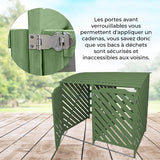 Cache Poubelle Double Vert Sauge - 122cm x 149cm  x 92cm