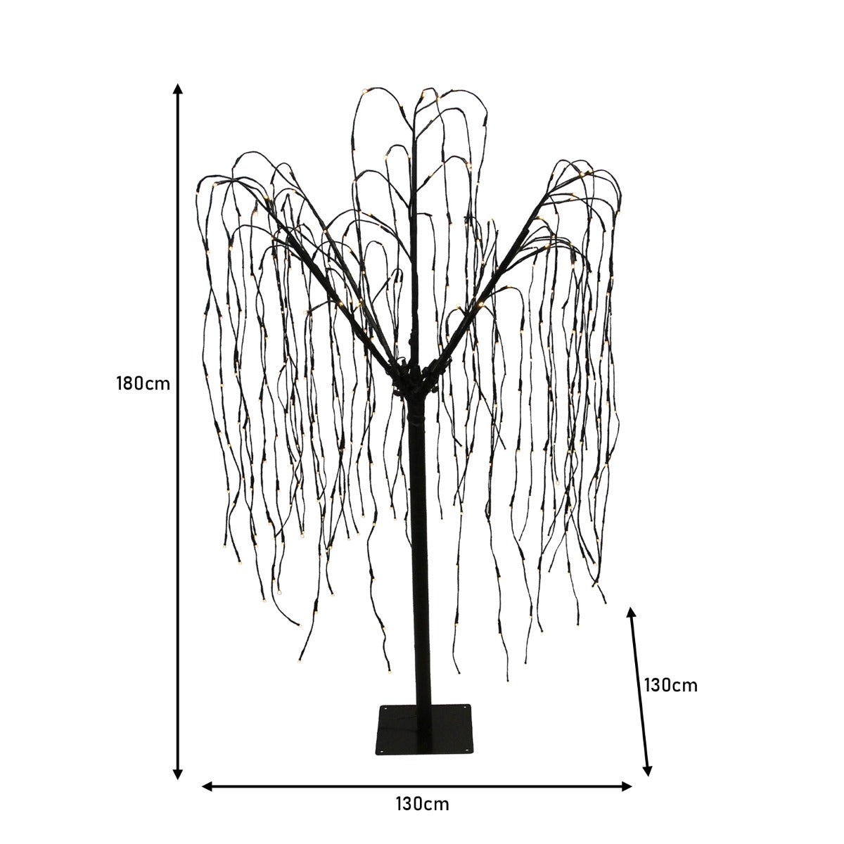 Décoration de Mariage - Combo Arche Circulaire Blanche & 1 Saule Pleureur Lumineux 180 cm Blanc froid