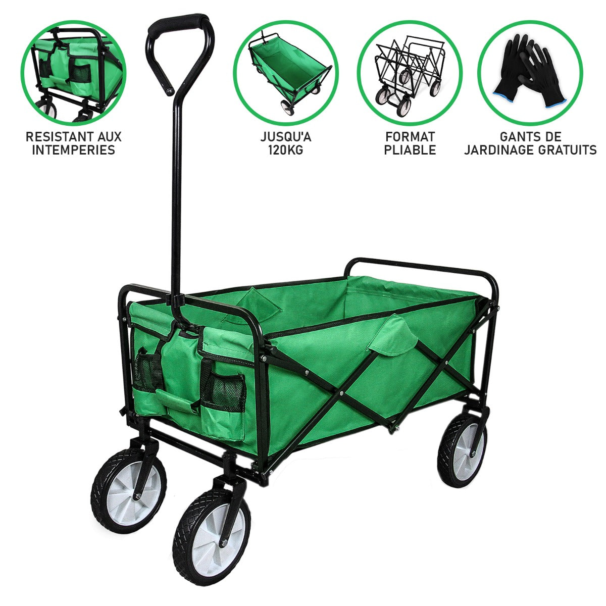 Chariot Pliable de Jardin – Vert